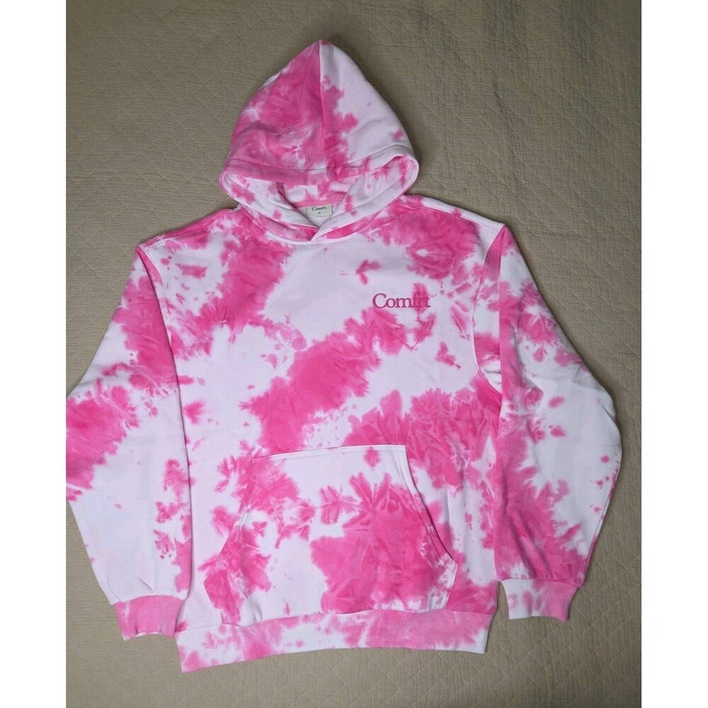Comfrt Minimalist Hoodie Strawberry Swirl Pullover Sweatshirt Size M New